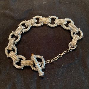 Judith Ripka, 925 sterling silver toggle clasp bracelet (extra long)